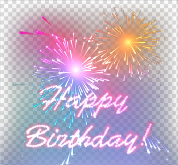 Happy Birthday signage, Birthday Fireworks Greeting card Party , Fireworks transparent background PNG clipart