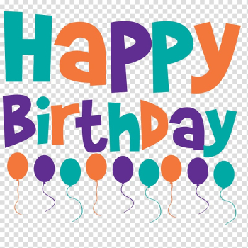 Happy Birthday text illustration, Happy Birthday 3 Colours transparent background PNG clipart