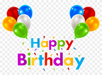 Happy Birthday With Balloons Transparent Clip Art - Transparent Background Happy Birthday Banner Clip Art
