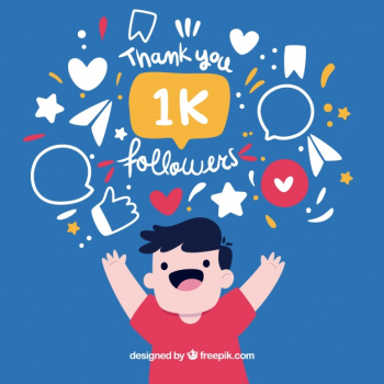 Happy boy background celebrating 1k followers Free Vector Happy boy background celebrating 1k followers Free Vector