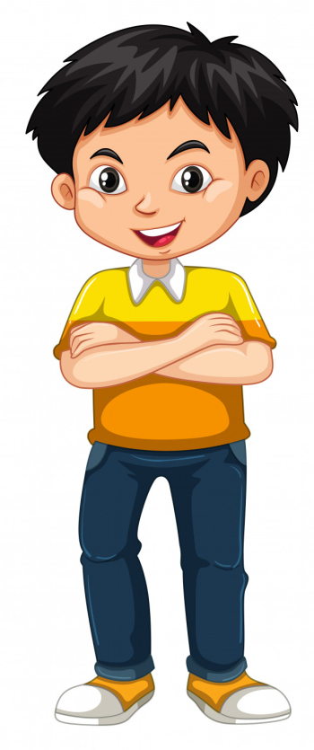 Happy boy standing on white background Free Vector Happy boy standing on white background Free Vector