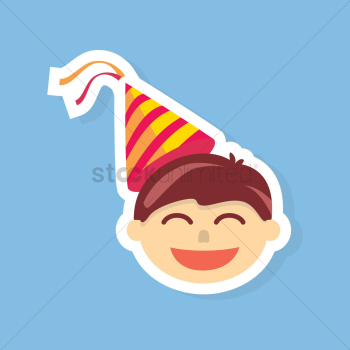Happy boy with party hat Happy boy with party hat