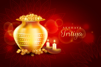 Happy celebration&nbsp;akshaya tritiya day and golden coins Free Vector