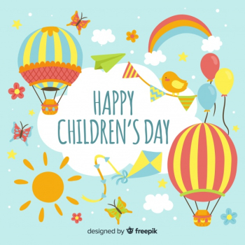 Happy children's day background in flat design Free Vector Happy children's day background in flat design Free Vector