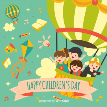 Happy children's day background in flat design Free Vector Happy children's day background in flat design Free Vector