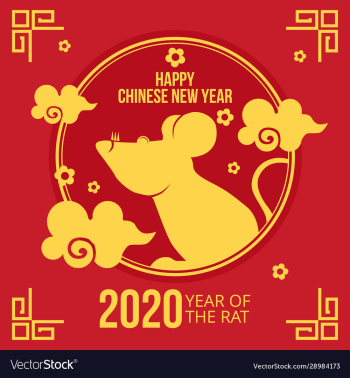 happy chinese new year 2020 greeting card