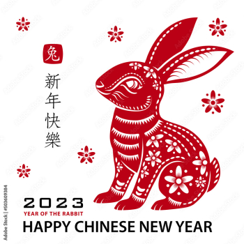 Happy Chinese new year 2023 Zodiac sign, year of the Rabbit