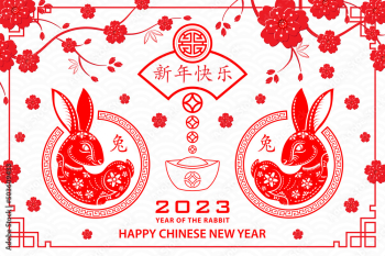 Happy Chinese new year 2023 Zodiac sign, year of the Rabbit