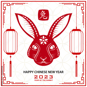 Happy Chinese new year 2023 Zodiac sign, year of the Rabbit