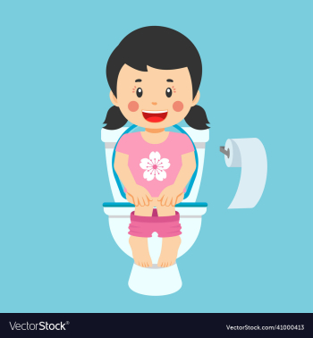 happy cute kid girl sit toilet happy cute kid girl sit toilet