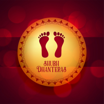 Happy dhanteras illustration with god feet print Free Vector Happy dhanteras illustration with god feet print Free Vector