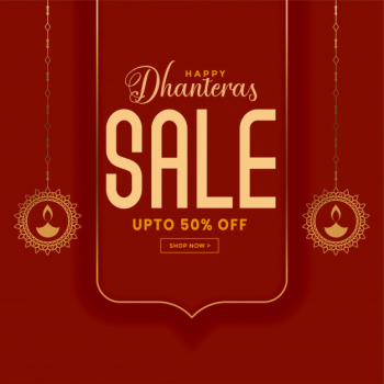 Happy dhanteras sale banner with offer details Free Vector Happy dhanteras sale banner with offer details Free Vector