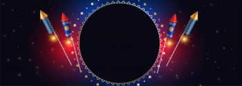 Happy diwali banner with crackers and text space Free Vector Happy diwali banner with crackers and text space Free Vector