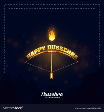 happy dussehra with arrow and bow