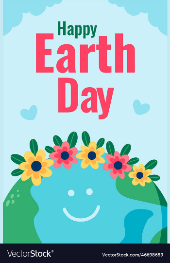 happy earth day poster design template