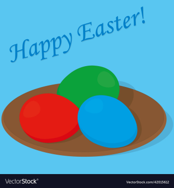 happy easter congratulation card with colored happy easter congratulation card with colored