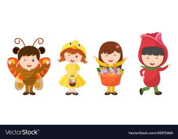 happy easter cute cartoon character set festival