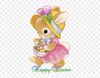 Happy Easter - Easter Bunny Girl Cartoon