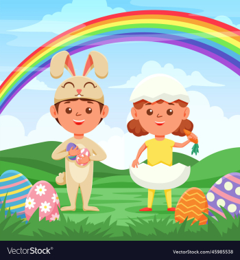 happy easter greeting card cute kids