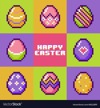 happy easter pixel style
