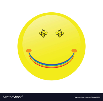 happy face with the bees eyes and yellow color happy face with the bees eyes and yellow color