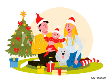 Happy family have fun on the christmas celebration Happy family have fun on the christmas celebration