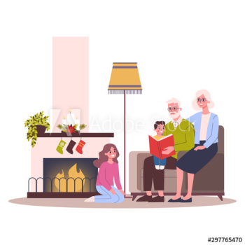 Happy family have fun on the christmas celebration Happy family have fun on the christmas celebration