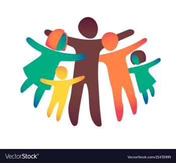 Happy family icon multicolored in simple figures vector image Happy family icon multicolored in simple figures vector image