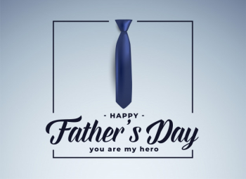 Happy fathers day greeting with realistic tie Free Vector Happy fathers day greeting with realistic tie Free Vector