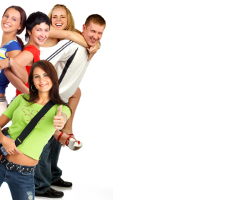Happy funny people. Isolated over white background