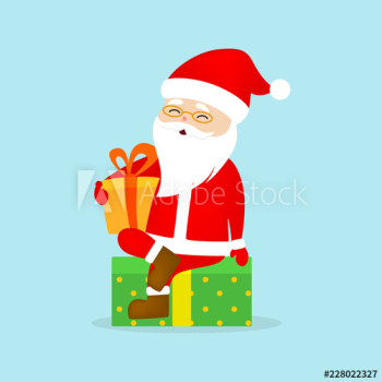 Happy funny Santa Claus in red clothes Happy funny Santa Claus in red clothes