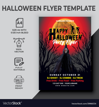happy halloween party flyer template design happy halloween party flyer template design