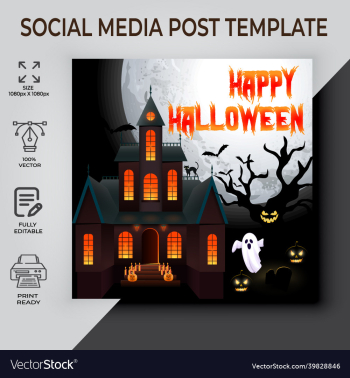 happy halloween post template design happy halloween post template design