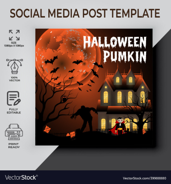 happy halloween post template design happy halloween post template design