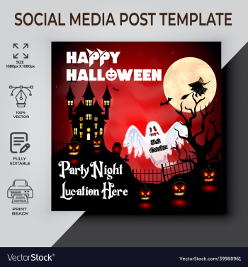 happy halloween post template design happy halloween post template design