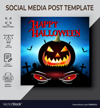 happy halloween post template design happy halloween post template design