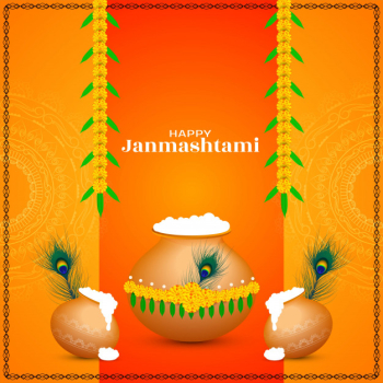 Happy janmashtami indian festival decorative background Free Vector Happy janmashtami indian festival decorative background Free Vector