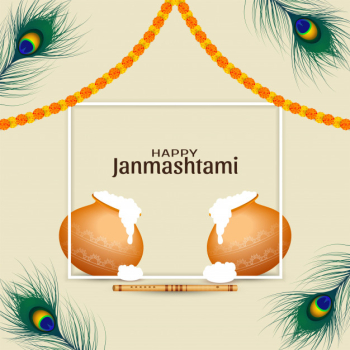 Happy janmashtami indian festival decorative background Free Vector Happy janmashtami indian festival decorative background Free Vector