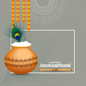Happy janmashtami religious festival decorative card Free Vector Happy janmashtami religious festival decorative card Free Vector
