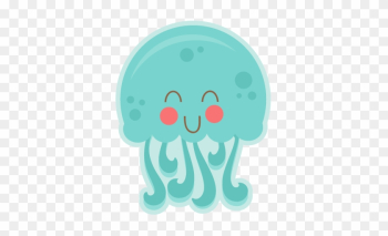 Happy Jellyfish Svg Cutting Files For Scrapbooking - Cute Jellyfish Clipart