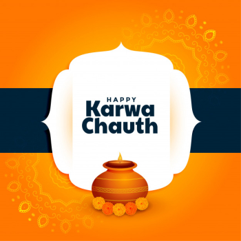 Happy karwa chauth greeting with kalash and diya decoration Free Vector Happy karwa chauth greeting with kalash and diya decoration Free Vector