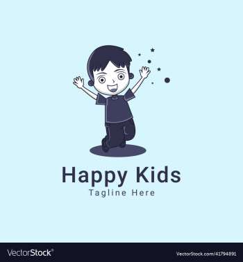 happy kids logo design template happy kids logo design template