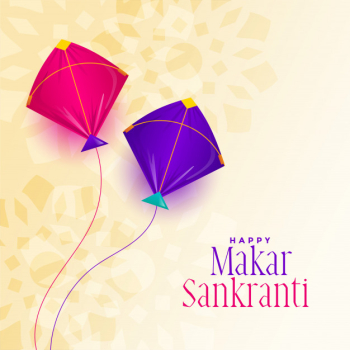 Happy makar sankranti festival with two kite Free Vector Happy makar sankranti festival with two kite Free Vector