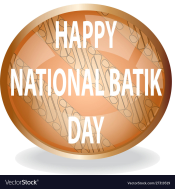 Happy mational batik day sign vector image Happy mational batik day sign vector image