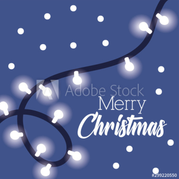 happy merry christmas card with lights bulbs happy merry christmas card with lights bulbs