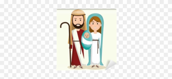 Happy Merry Christmas Manger Character Vector Illustration - Cartoon Happy Merry Christmas Manger Character Vector Illustration - Cartoon