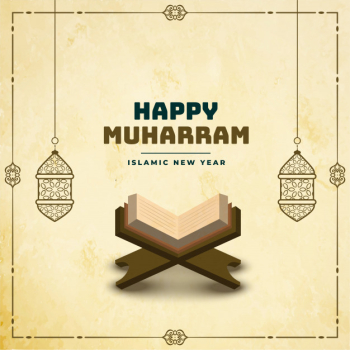 Happy muharram background with holy book of quraan Free Vector Happy muharram background with holy book of quraan Free Vector