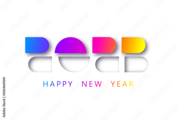 Happy new year 2023 vector illustration. Colorful design, trendy style, 2023 calendar