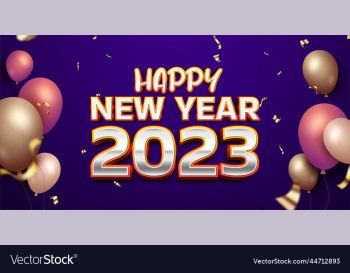 happy new year 2023 with realistic gold 3d