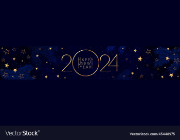 happy new year 2024 festive blue banner